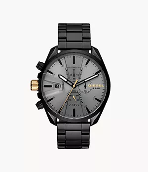 Diesel Men's MS9 Chronograph Black Stainless Steel Watch