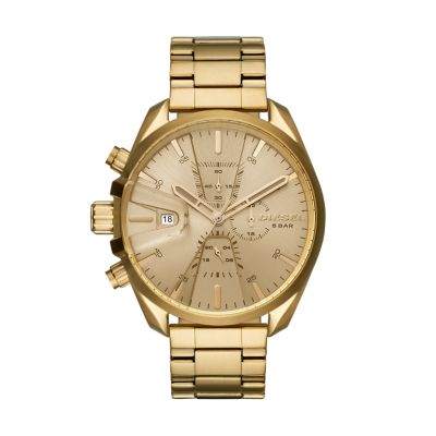 Diesel Men's Ms9 Chronograph Gold-Tone Steel Watch - Gold