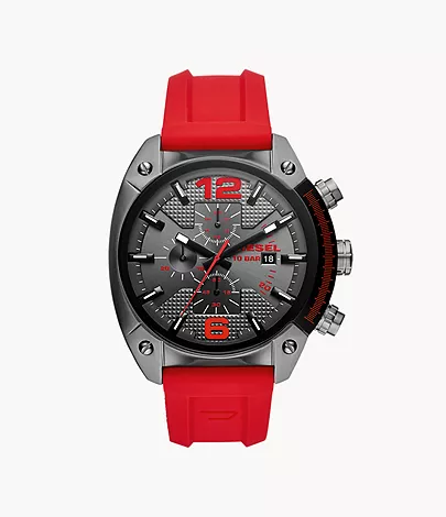 Diesel Men's Overflow Chronograph and Red Silicone Watch - DZ4481 - Watch Station