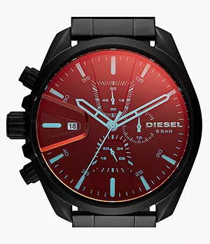 Diesel Men's MS9 Chronograph Black Steel Watch
