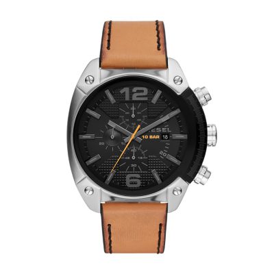 mens brown leather watch