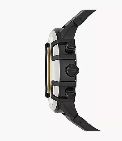 Diesel Griffed Chronograph Black Leather Watch - DZ4519 - Watch Station