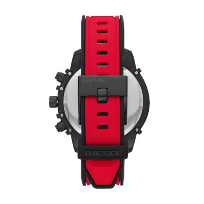 Diesel Griffed Chronograph Red Silicone Watch - DZ4530 - Watch Station