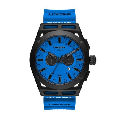 Watch Diesel - - Station Timeframe Silicone Watch DZ4546 Black Chronograph
