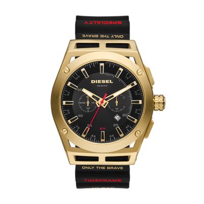 Diesel Men's Timeframe Chronograph Black Silicone Watch - Black