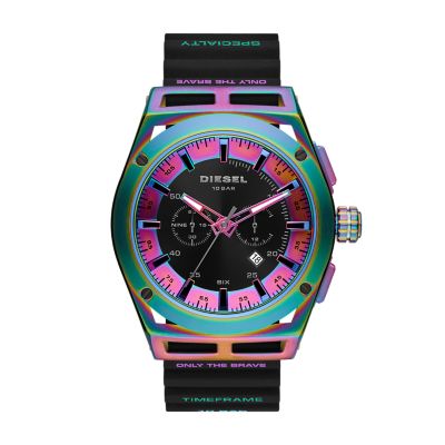 Diesel Timeframe Chronograph Black Silicone Watch - DZ4547 - Watch Station