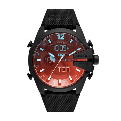 Silicone Nylon Chief Analog-Digital - Watch Mega Watch - Station DZ4548 Diesel and Black