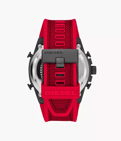 Diesel Mega Chief Analog-Digital Red Nylon and Silicone Watch 
