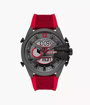 Diesel Mega Chief Analog-Digital Red Nylon and Silicone Watch