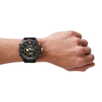 Diesel Mega Chief Analog-Digital Black Nylon and Silicone Watch