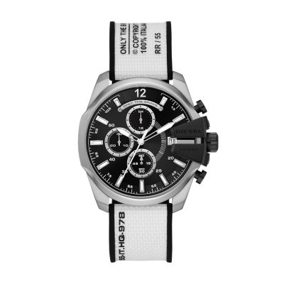 Diesel Baby Chief Chronograph White Canvas Watch