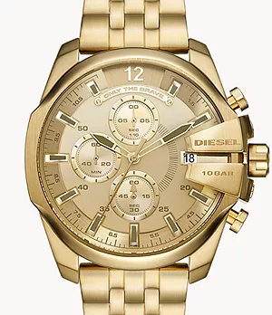 Diesel Baby Chief Chronograph Gold-Tone Stainless Steel Watch