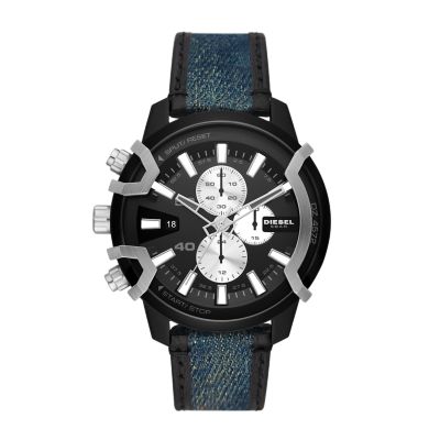 Denim Two-Tone Leather - Chronograph DZ4572 Watch Diesel Station - and Griffed Watch