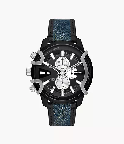 Diesel Griffed Chronograph Two-Tone Denim and Leather Watch - DZ4572 -  Watch Station