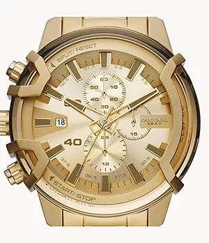 Diesel Griffed Chronograph Gold-Tone Stainless Steel Watch