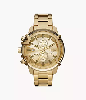 Diesel Griffed Chronograph Gold-Tone Stainless Steel Watch