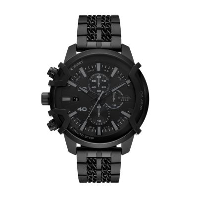 Diesel Griffed Chronograph Gunmetal-Tone Stainless Steel Watch