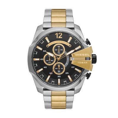 Diesel Men's Mega Chief Chronograph Two-Tone Stainless Steel Watch - Gold / Silver