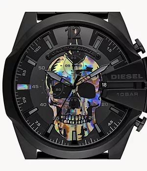 Diesel Mega Chief Chronograph Black-Tone Stainless Steel Watch