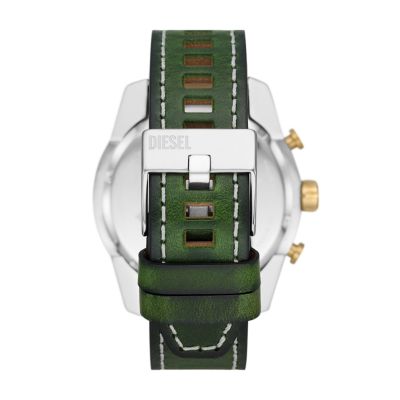 Diesel Split Chronograph Station Watch Green Leather Watch - DZ4588 