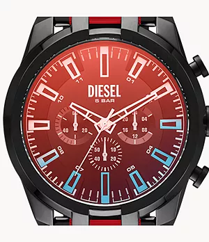 Montre chronographe Split de Diesel en acier inoxydable ton noir