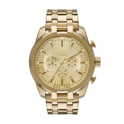 Stainless Gold-Tone Chronograph Split - Watch Station DZ4590 Steel - Watch Diesel