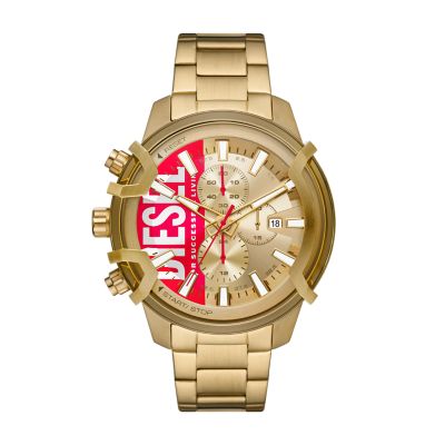 Diesel Griffed Chronograph Steel - - Watch DZ4595 Gold-Tone Station Watch Stainless