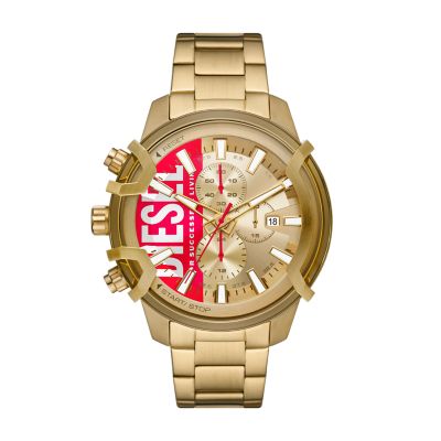 Diesel Griffed Chronograph Gold-Tone Stainless Steel Watch