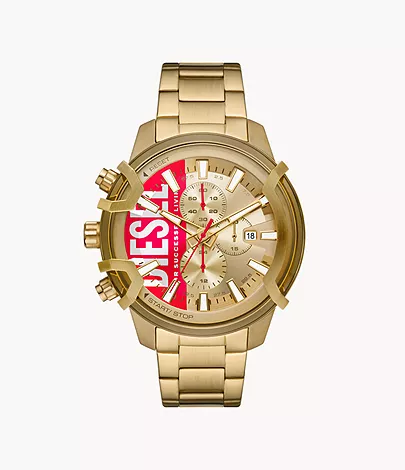 Diesel Griffed Chronograph Gold-Tone Stainless Steel Watch - DZ4595 - Watch  Station