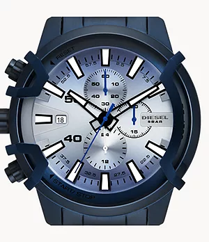 Montre chronographe Griffed de Diesel en acier inoxydable, bleue