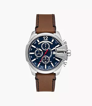 Diesel Baby Chief Chronograph Brown Leather Watch