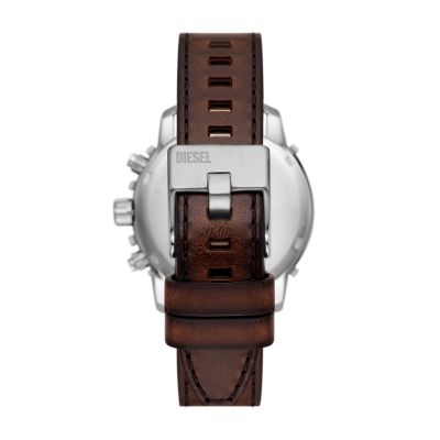 Diesel Griffed Chronograph Brown Leather Watch - DZ4602 - Watch