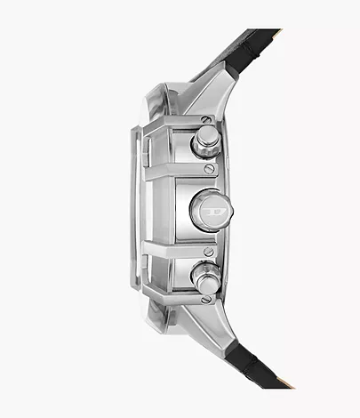 Diesel Griffed Chronograph Black Leather Watch - DZ4603 - Watch Station