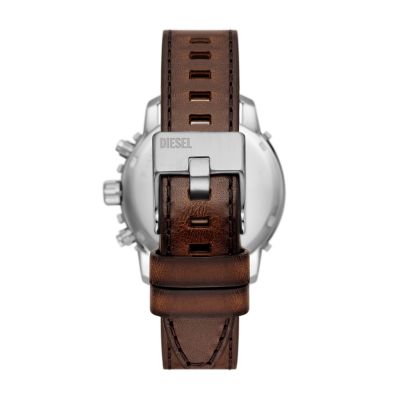 Diesel Griffed Chronograph Brown Leather Watch - DZ4604 - Watch Station