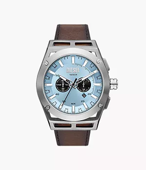 Diesel Timeframe Chronograph Brown Leather Watch