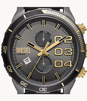 Montre chronographe en acier inoxydable ton placage bronze industriel Double Down 2.0 Diesel
