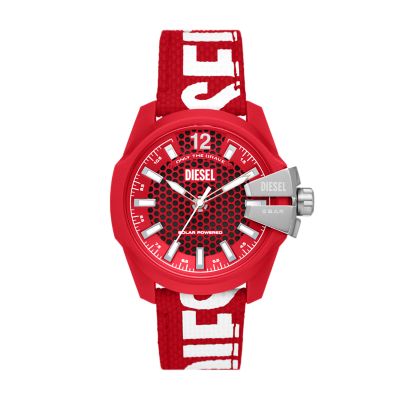 Diesel Baby Chief Three-Hand Solar-Powered Red rPET Watch