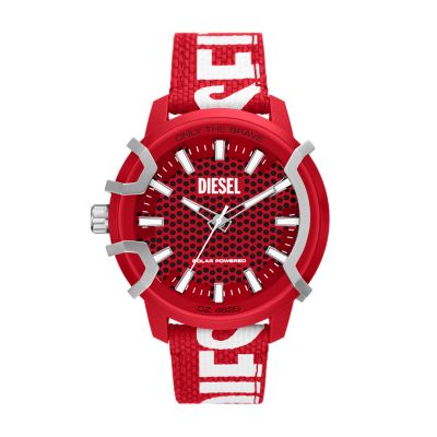 - DZ4620 - Watch Griffed Watch Diesel Station Solar-Powered rPET Three-Hand Red