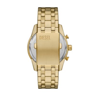 Diesel Split Chronograph Gold-Tone Stainless Watch - Station Steel Watch DZ4623 