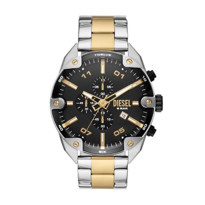 Watch - Spiked DZ4627 Two-Tone Stainless Watch Station - Diesel Steel Chronograph