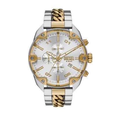 Diesel Spiked Chronograph Watch Watch - Two-Tone DZ4629 Stainless Station Steel 