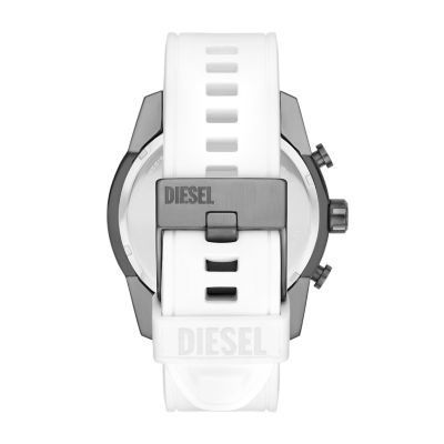 Watch Silicone Chronograph - - White Diesel DZ4631 Watch Split Station