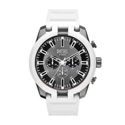 White - DZ4631 - Chronograph Watch Station Diesel Watch Split Silicone