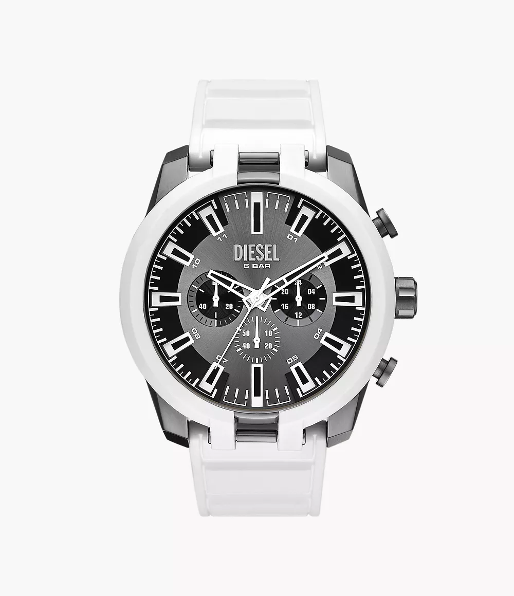 Diesel Split Chronograph White Silicone Watch - DZ4631 - Watch Station