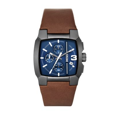 Erstes direkt geführtes Geschäft Diesel Cliffhanger Chronograph Brown Leather Watch Station DZ4641 - Watch 