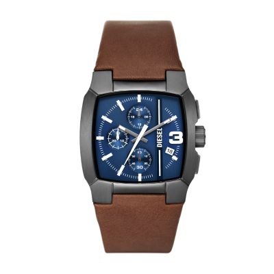 Diesel Cliffhanger Chronograph Brown Leather Watch - DZ4641