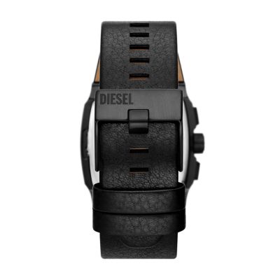 Diesel Cliffhanger Chronograph Black Leather Watch - DZ4645 - Watch Station