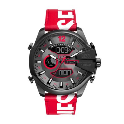 Diesel red 2025 strap watch