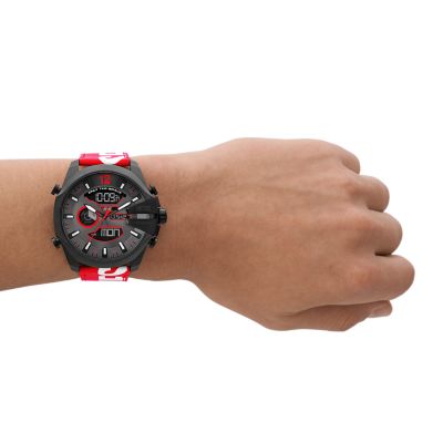 Diesel Mega Chief Ana-Digi Red and White Leather Watch - DZ4647