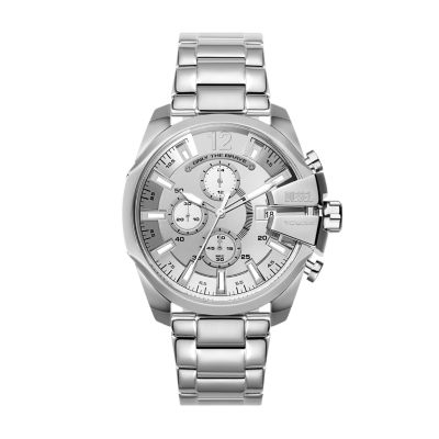 Diesel Men's Baby Chief Chronograph Stainless Steel Watch - Silver
